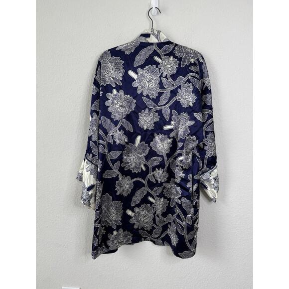Natori Floral Satin Open Front Kimono Robe Jacket Women’s One Size Quiet Luxury - Picture 6 of 6